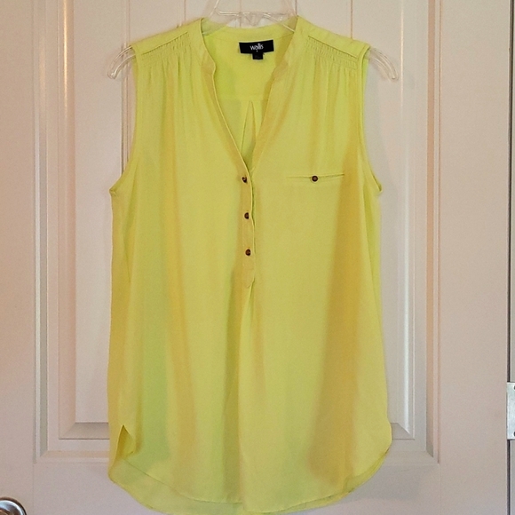 Wallis Sleeveless Blouse Greenish Yellow size Small - Picture 1 of 1